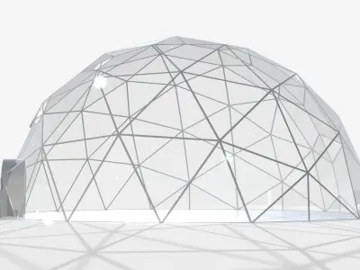 Geodesic Dome Tent 15m Diameter 3D model