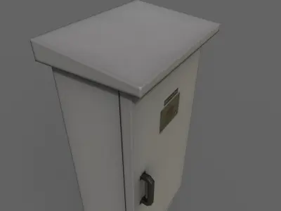 PBR Electric Box LightGrey V5 Low-poly 3D model