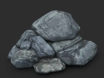 Low poly Boulder Rock 230412 Low-poly 3D model