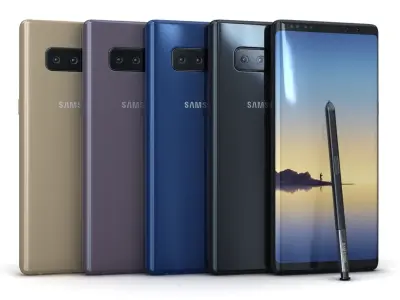 Samsung Galaxy S8 S8Plus and Note 8 Collection Low-poly 3D model