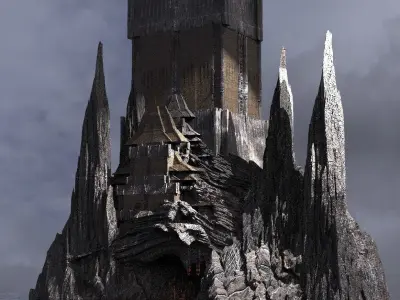  Lizard Cathedral Cliff range Kitbash 6 3D model