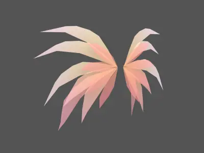 Low Poly Wings v4 001 Low-poly 3D model