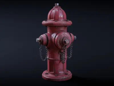 Fire Hydrant Low-poly 3D model