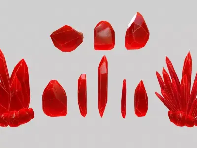 Crystal Set sword Low-poly 3D model purchase