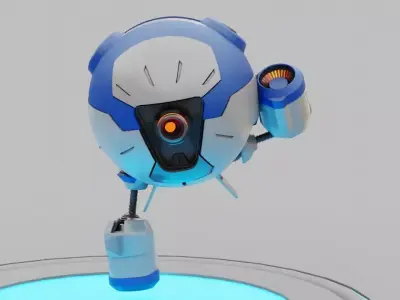 Ball Droid rigged - animated character 3D model