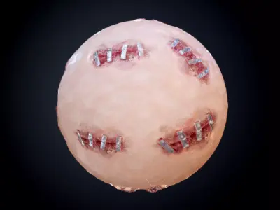 Skin Flesh Blood Cut Stitches Seamless PBR Texture 02 Texture