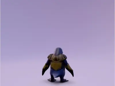 Lizard Penguin Wearing Armor 3D print model