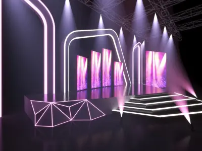 stage 343 Low-poly 3D model