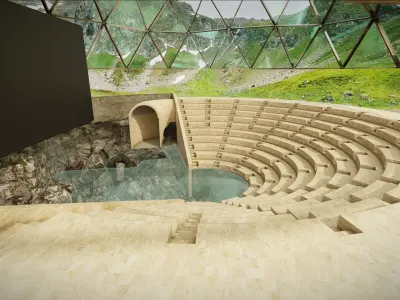 G0041 VR Virtual Reality Theater Low-poly 3D model