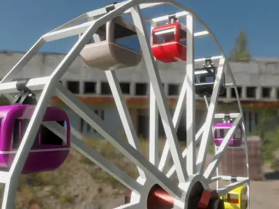 Giant Wheel - Amusement Park - Roda Gigante Low-poly 3D model