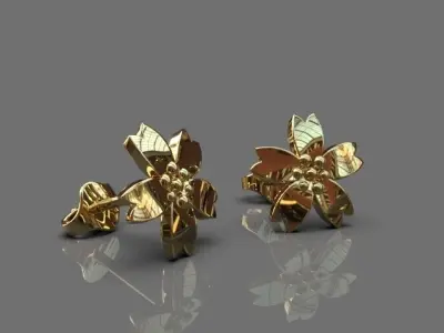 Light floral earrings 3D print model
