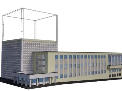3D old archive building Almaty Kazakhstan 3D model