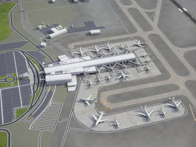 Larnaca - International Airport - LCA Low-poly 3D model