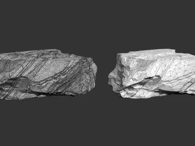 6 Realistic Rock Outcrops 3D Pack - 250702 Low-poly 3D model