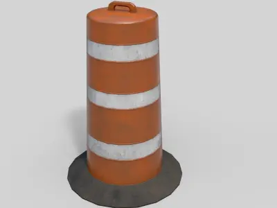 Traffic Drum  - PBR  Low-poly 3D model