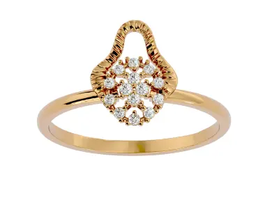 Light Minimalist Diamond Ring 3D print model 29