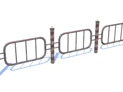 Old Rusty Fence Low-poly 3D model get