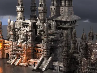 Oasis Xerxes Desert temple Kit bash 3D model