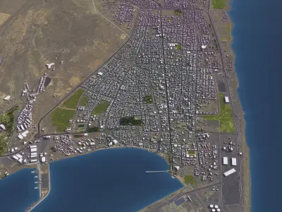 Chabahar - 3D City Model Low-poly 3D model