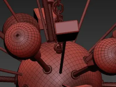 Large modern sputnik chandelier 3D model