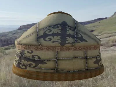 Cartoon Yurt 4 - Low Poly Game Ready Low-poly 3D model