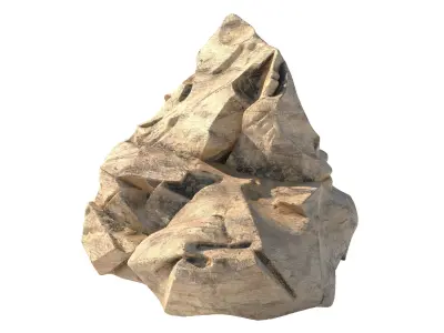 Sandstone rock cliff Low-poly 3D model