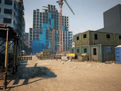 Construction Site Low-poly 3D model