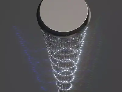 Spiral Crystal Chandelier Low-poly 3D model