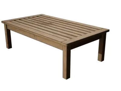 Outside Wooden Furniture - Weathered Low-poly 3D model