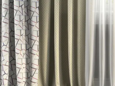 Curtain Set 173 3D model
