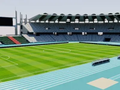 Zayed Sports City Stadium - Abu Dhabi Low-poly 3D model