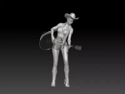 street musician girl 4 3D print model