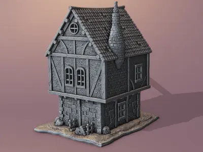 Medieval house 3D print model