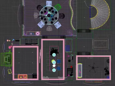 French-style open kitchen 3D model