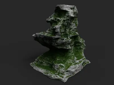 Mossy Cliff Rock 23-2 Low-poly 3D model