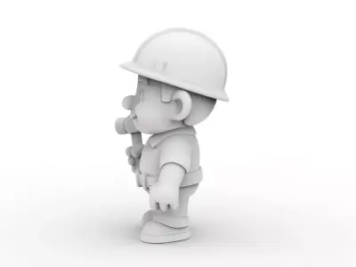Cartoon Construction Worker 3D Printable 3D print model purchase