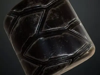 Dark Scratched Sci-Fi Hexagonal Plating PBR SEAMLESS Texture