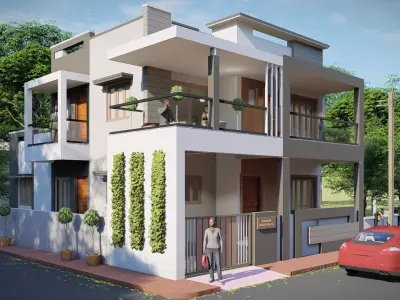 Villa exterior model 3D model