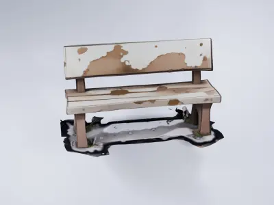 Low Poly Park Bench - Stylized Outdoor 3D Model 3D model