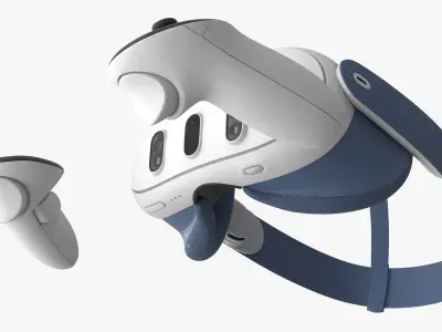  Head-Mounted VR Display and Input Devices Blue Strap 
