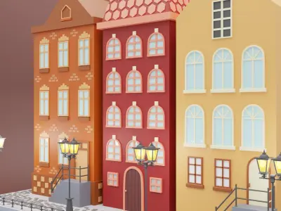 Holland style houses 3D model