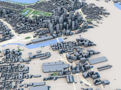 Boston City Massachusetts United States 3D model