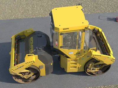 Bomag BW 205 AD4 Articulated Tandem Roller Dusty 3D model