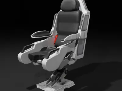 Sci-Fi Chair White 3D model