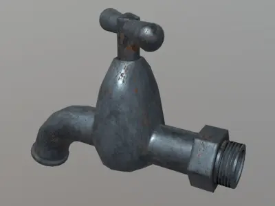 Faucet 2 water tap - water tap Low-poly 3D model
