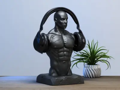 Anatomy bust Headphone Stand  Human anatomy Headset Stand 3D print model