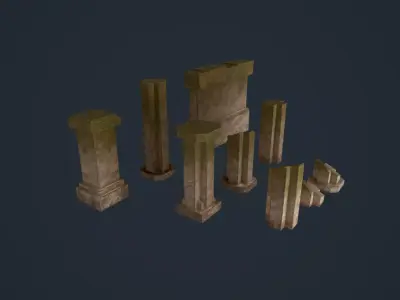 Ancient Pillars Low-poly 3D model