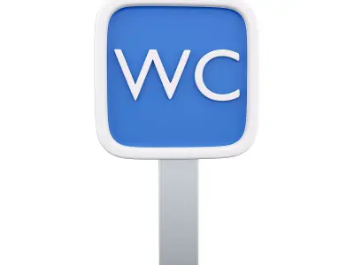 3d public toilet road sign 3D model