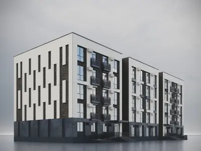 Modern Residential Building 013 3D model