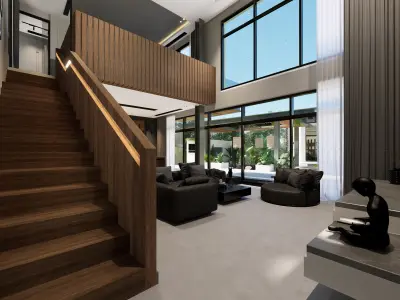 Modern Duplex Studio House 3D model